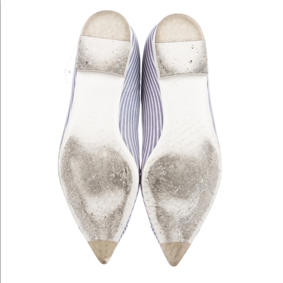 CHANEL Striped CC Logo Ballet Flats - Picture 5 of 5